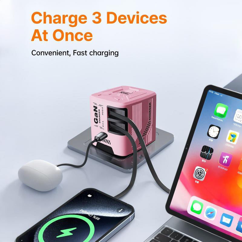 🔥🔥4-in-1 Compatible 120W Fast Charger with Retractable Type-C & Lightning Cable
