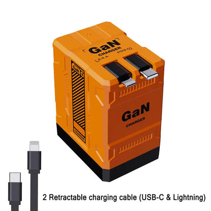 🔥🔥4-in-1 Compatible 120W Fast Charger with Retractable Type-C & Lightning Cable